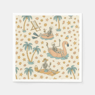Summerween Party Skeleton Napkins スタンダードカクテルナプキン