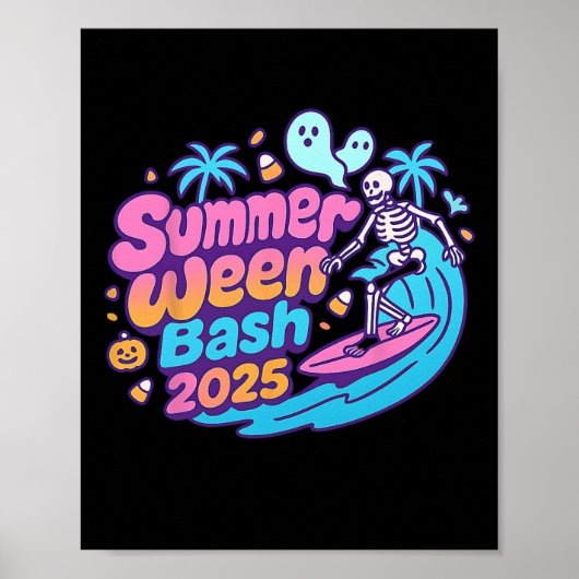 Summerween Sh 2025 Skeleton Beach Party Halloween  ポスター (正面)