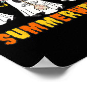 Summerween Skeleton Ghost Beach Party Halloween Vi ポスター (角)