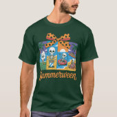 Summerween Skeleton Ghost Beach Party Halloween Vi Tシャツ (正面)