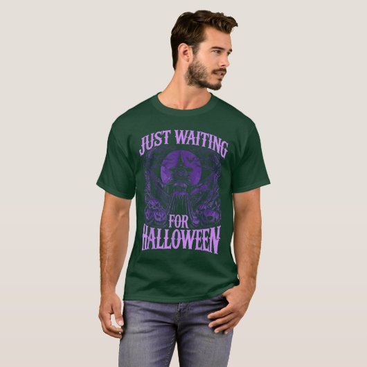 Summerween Skeleton Just Waiting For Halloween Tシャツ (正面フル)