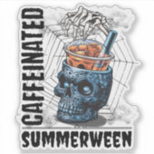 Summerween Skull Skeleton Hand Iced Coffee Goth シール (正面)