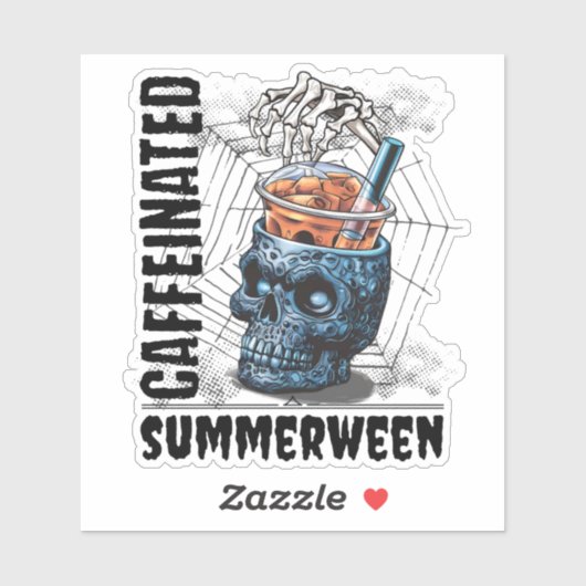 Summerween Skull Skeleton Hand Iced Coffee Goth シール (シート)