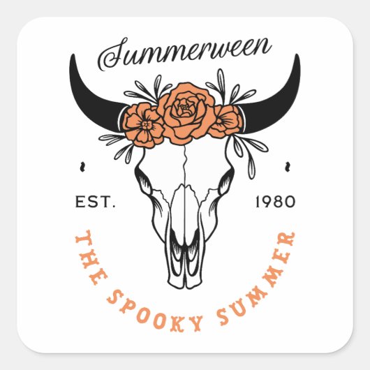 Summerween spooky summer party country aesthetic スクエアシール (正面)