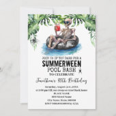 Summerween Tropical Skeleton Birthday Party 招待状 (正面)