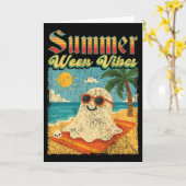 Summerween Vibes Ghost Funny Summer Halloween カード (黄色い花)