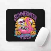 Summerween Vibes Skeleton Flamingo Spooky Hallowee マウスパッド (マウス)