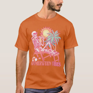 Summerween Vibes Skeleton Summer Vacation Beach Fu Tシャツ