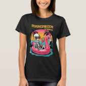 Summerween Vibes Skeleton Summer Vacation Funny Ha Tシャツ (正面)