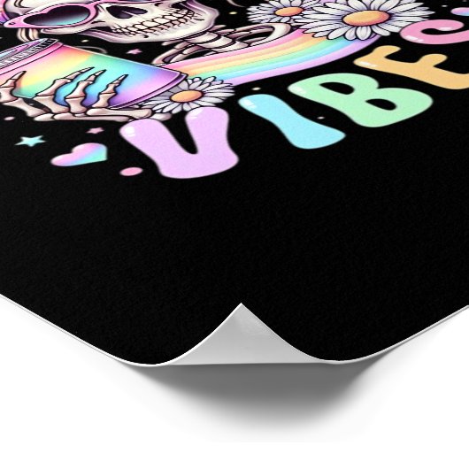 Summerween Vibes Sweet Skeleton Girl Summer Hallow ポスター (角)