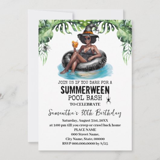 Summerween Witch Tropical Birthday Bash 招待状 (正面)