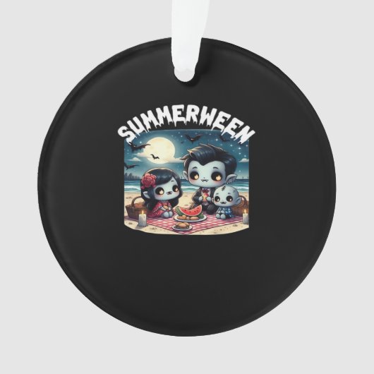 Summerween With A Family Of Vampires At The Beach  オーナメント (正面)