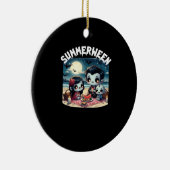 Summerween With A Family Of Vampires At The Beach セラミックオーナメント (右)