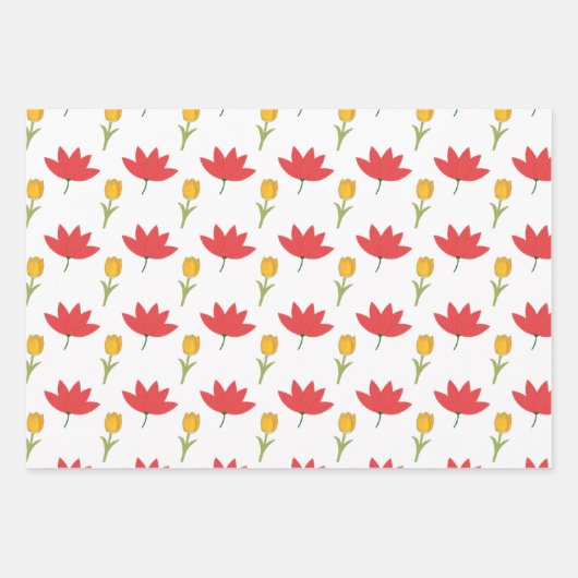 Summery floral wrapping paper ラッピングペーパーシート (正面)