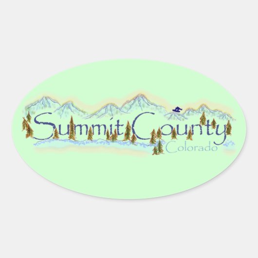 Summit County Coloradoステッカー 楕円形シール (正面)