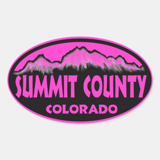 Summit County Coloradoピンク楕円シール 楕円形シール (正面)