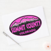 Summit County Coloradoピンク楕円シール 楕円形シール (封筒)