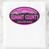 Summit County Coloradoピンク楕円シール 楕円形シール (バッグ)