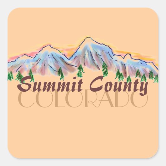 Summit County Coloradoマウンテンスタンプ スクエアシール (正面)