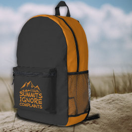 Summit Ignore Complains Hiking orange Backpack プリントバックパック