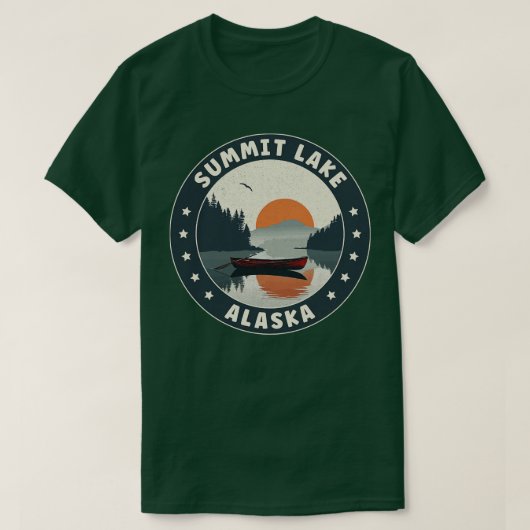 Summit Lake Alaska Sunset Tシャツ (デザイン正面)
