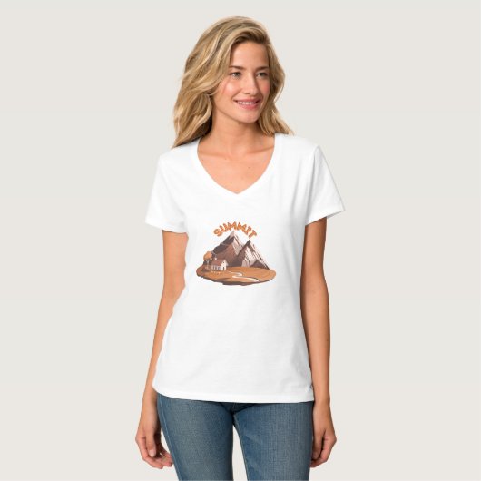 ​Summit Mountain Adventure Nature Lover Graphic T- Tシャツ (正面フル)