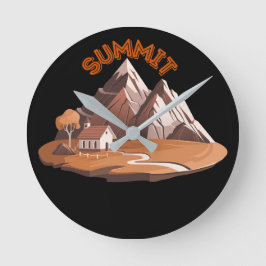 ​Summit Mountain Adventure Round Wall Clock ラウンド壁時計