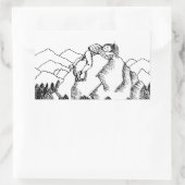 Summit of Love Sticker – 白黒 長方形シール (バッグ)