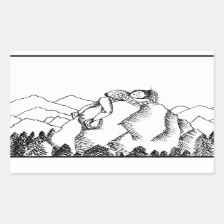 Summit of Love Sticker – 白黒 長方形シール