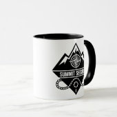 Summit Seekers Mountain Climbing Badge Design マグカップ (正面右)