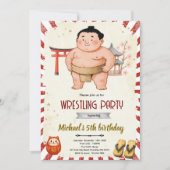 Sumo birthday party invitation 招待状 (正面)