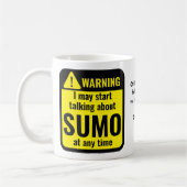 Sumo Funny Personalized Warning コーヒーマグカップ (左)