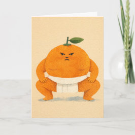 Sumo Orange Greeting Card カード