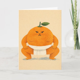 Sumo Orange Greeting Card カード