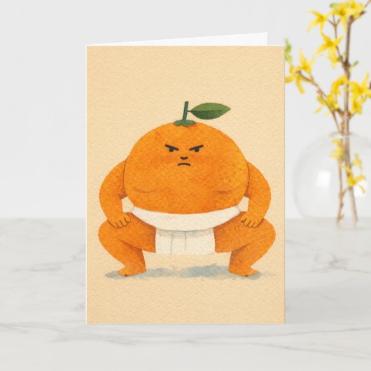 Sumo Orange Greeting Card カード (黄色い花)