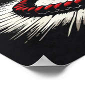 Sumo Wrestler In Red Moon, Japanese Anime Art ポスター (角)