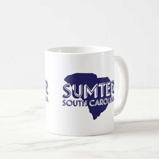 Sumterサウスカロライナの形のマグ コーヒーマグカップ (正面右)