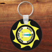 SUNおよびおもしろいロゴキーチェーン（黒） キーホルダー (正面)