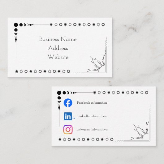 SunおよびMoonの名刺 名刺 (正面/裏面)