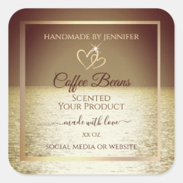 Sunかわいらし over the海デザイン製品ラベル スクエアシール