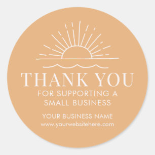 SunとビーチモダンWave Small Business Thank You ラウンドシール