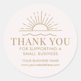 SunとビーチモダンWave Small Business Thank You ラウンドシール
