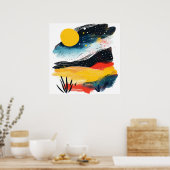 SunとNiのポスター付き風景 ポスター (キッチン)