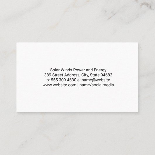 Sunのロ太陽のゴ | エネルギーパネル 名刺 (裏面)