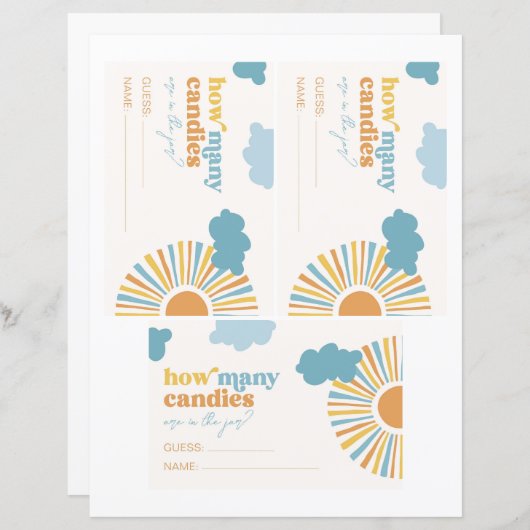 Sunはキャンディーカードの数を推測 (正面/裏面)