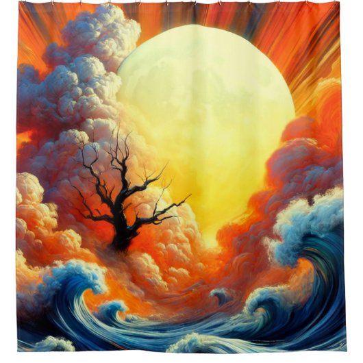 Sunアートワーク シャワーカーテン (正面)