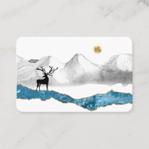*~* SunステージBuck Antler Deer Mountain Stream Bus 名刺