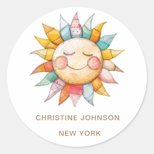 Sunロゴ ラウンドシール (正面)