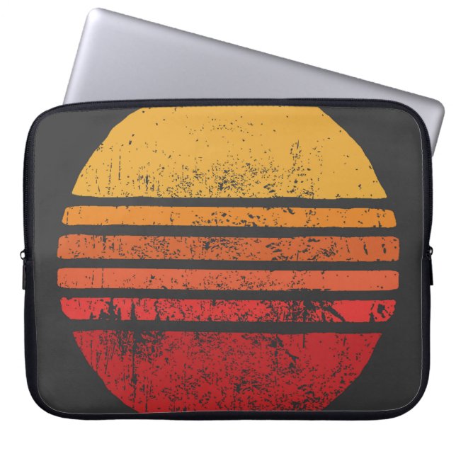 SUNヴィンテージグランジサークルイラストレーションvintage, ci ラップトップスリーブ (正面)