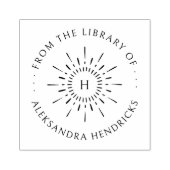 Sunヴィンテージ名前をカスタムするイニシャル図書 ラバースタンプ (インプリント)